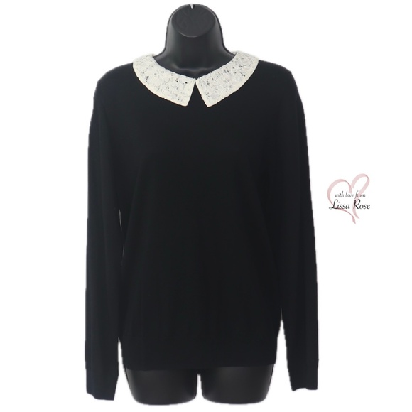 SALE Tippi Sweater with Lace Collar (J. Crew) - Picture 1 of 5